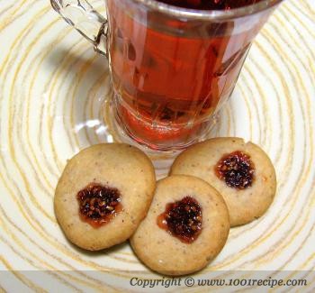 Jam Filled Hazelnut-Almond Cookie