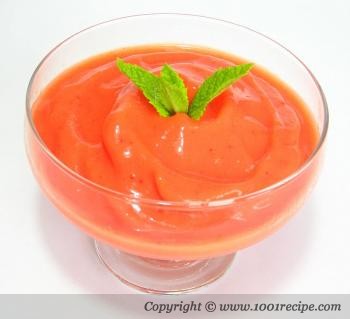 Strawberry with Mango Sorbet